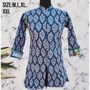 Veste matelassée coton imprimé fleuri long manteau femme coton imprimé inde veste femme matelassée - Product Image 1