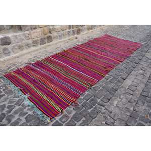 Tapis traditionnel rouge violet grande surface 4.9x13.7 pieds Vintage turc Patchwork Design laine PP 10mm Latex pour couloir chambre décor - Product Image 3