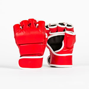 Custom Leather MMA Gloves Breathable Sustainable Training Boxing Gloves Hook Loop Closure Non-Slip for Wrist Strap - Product Image 4