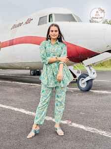 ชุดคอตตอนแท้พิมพ์ลายสำหรับใส่ในเทศกาลเสื้อผ้าอินเดียสีสวย - Product Image 3