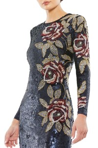 Vestido de Fiesta de Maternidad Estilo Flapper de los Años 20, Color Azul Platino, con Bordado, Cuentas, Antiestático, Corte en A, para Bodas, Tallas Grandes - Product Image 2