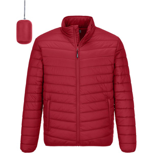 Mountain Red (sac pliable) Veste d'hiver légère compressible pour homme Manteau matelassé isolé pour la neige, le ski, la randonnée et les voyages - Product Image 1