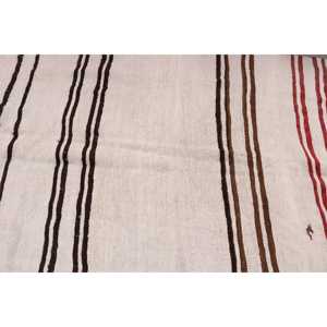 Tapis turc vintage, tapis de 4,3 x 10,2 pieds, tapis en laine blanche à motifs floraux - Product Image 5