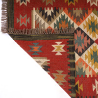 Alfombras Kilim de Yute y 100% Lana de la Mejor Calidad con Bordado Geométrico de Diseño Vintage de Lujo Tejidas a Mano y Felpudos al por Mayor