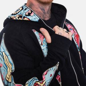 Wholesale Custom logo Pullover Reflective Full Face Zipper <b>Hoodie</b> 3D Digital Printing Bright <b>Hoodie</b> - Product Image 3