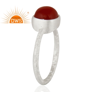 Dernière tendance Bague empilable en argent sterling fin en onyx rouge naturel Fabricant de bijoux personnalisés - Product Image 2