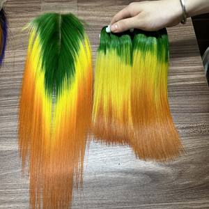 Vente en gros de perruques en cheveux vierges vietnamiens bruts de haute qualité perruque droite Bob avec fermeture à lacet transparent - Product Image 2