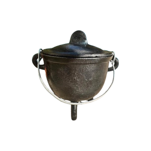 Quemador de caldero de hierro fundido de aspecto único con acabado negro para la decoración del hogar y festivales Quemador de soporte de incienso perfecto - Product Image 5