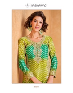 Premium Chinon Seda Con Bordado Salwar Traje Mujer Moda Compras En Línea A Precio Mayorista Fabricante De Surat - Product Image 4