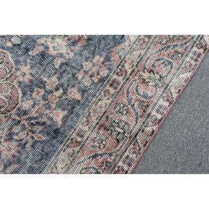 Tapis turc vintage, tapis de 3,7 x 6,6 pieds, tapis persan bleu - Product Image 5