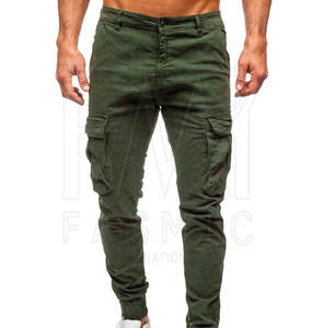 Nueva llegada de los hombres 100% de algodón de cintura alta Casual Cargo pantalones ligeros de tela personalizable - Product Image 1