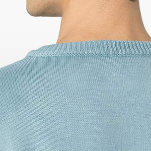 <b>Men's</b> Slim Fit Lightweight 100% Cotton Breathable <b>V</b> <b>Neck</b> Pullover Warm Casual Long Sleeve <b>Sweater</b> Front Logo Winter Custom Made - Product Image 6