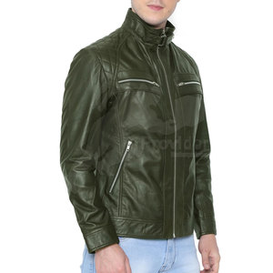 Veste d'hiver pour homme grande taille, respirante, en cuir, imperméable, écologique, service OEM, couleur personnalisée, streetwear, col montant, fermeture avant - Product Image 2