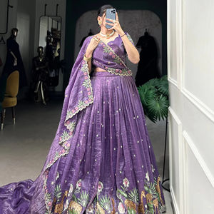 Mariage de créateur de Bollywood Lehenga belle Lehenga traditionnelle, avec chemisier fantaisie, demoiselle d'honneur de mariage de fête pakistanaise Dupatta - Product Image 1