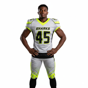 Ensemble 2 pièces de maillot de football américain tendance OEM à manches courtes et pantalon rembourré, personnalisable avec nom/numéro, taille plus, séchage rapide, collection 2026 - Product Image 5