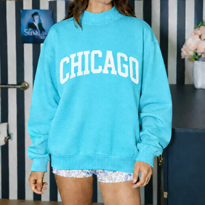 <b>Women</b> Oversized <b>Long</b> Mockneck Pullover <b>Sweatshirt</b> Autumn Winter Los Angeles Casual Streetwear Fashion Soft Warm Outfit - Product Image 4