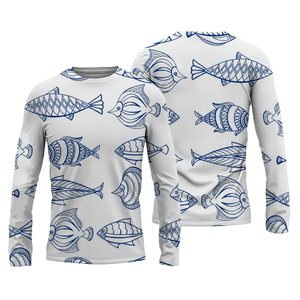 Último diseño 100% poliéster pesca camisas de talla grande transpirable con comercio mundial bajo precio sublimación imprimir Logo ropa - Product Image 5