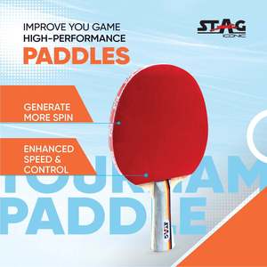ไม้ปิงปอง Stag Iconic Professional Tournament รุ่น Professional ทำจากไม้และยาง พร้อมพื้นผิวปุ่มยาว ด้านล่างเป็นคาร์บอนไฟเบอร์ - Product Image 6