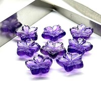 Perles d'améthyste violettes facettées en forme de fleur sculptée, pierres précieuses naturelles, perles en vrac pour la fabrication de bijoux, fournisseur en gros, en vrac