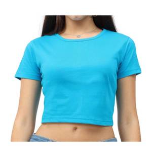T-shirt court tendance pour femme 100% coton Coupe ajustée Décontracté Manches courtes T-shirt compressé Anti-boulochage Respirant - Product Image 2