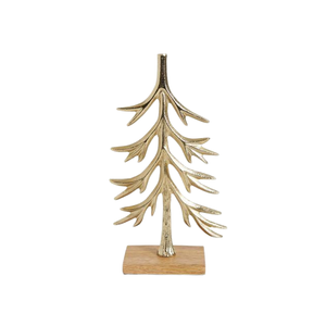 Sculpture d'ornement en forme d'arbre en métal pour la décoration de table de mariage d'intérieur Sculpture décorative vintage de couleur or faite à la main - Product Image 1