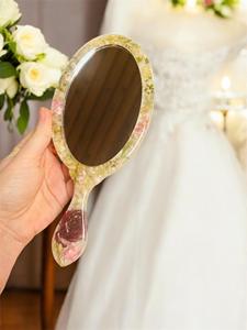 Espejo de Mano de Resina con Acabado Liso y Brillante, Perfecto para Uso Diario, Maquillaje o Fines Decorativos, Agrega un Toque Elegante - Product Image 6