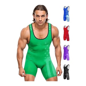 Débardeur multicolore personnalisé avec logo, résistant à l'abrasion, en mélange nylon-spandex, pour ensemble de lutte d'équipe, destiné à Grandy Rolls. - Product Image 1