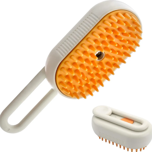 Steam <b>Pet</b> Grooming <b>Brush</b> Comb with Handle and Fur Collector for Cats and Dogs - Product Image 3
