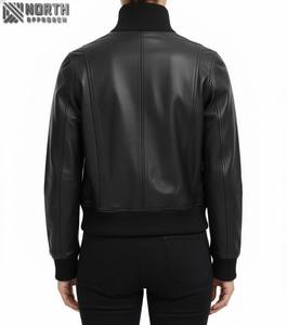 Latest Design 2025 <b>Women</b> Fashionable Sheep Nappa <b>Leather</b> Jackets Hot Sale Custom Logo Style And Color <b>Leather</b> Jackets For <b>Women</b> - Product Image 3