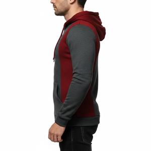 Sweat-shirt à capuche pour homme, logo personnalisé en gros, mode, bloc de couleur, coupe ajustée, manches raglan, pull en molleton de coton, vêtements de sport pour la salle de sport - Product Image 3