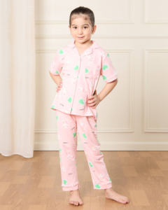 Cotton Fabric Long <b>Pyjama</b> <b>for</b> Women and Girls Breathable Blue Pajama with Elastic Waist Casual Print Style <b>for</b> <b>Summer</b> - Product Image 1