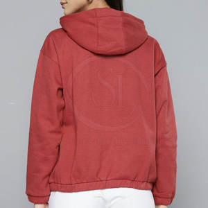 Sweats tricotés à manches longues à capuche pour femmes de haute qualité conçus sur mesure avant adultes vêtements de rue décontractés hiver séchage rapide - Product Image 3