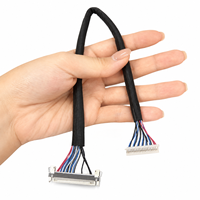 Câble de signal haute densité multi-contacts pour écran LCD LVDS avec connecteur à loquet métallique, personnalisable OEM