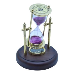 Reloj de Arena Antiguo de Latón con Brújula, Reloj de Arena Náutico, Adorno Decorativo - Product Image 5