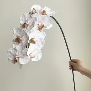 Ev THAOF-024 Centerpieces için toptan yapay çiçekler ofis masası kauçuk yapay orkide bitkiler