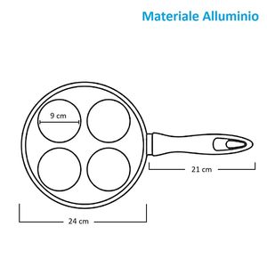 24cm Aluminum <b>Pancake</b> <b>Pan</b> with 4 Holes Non-Stick Bakelite Handle Induction Compatible Easy Cleaning Even Cooking <b>Pans</b> - Product Image 2