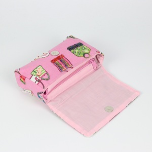 Custom Pattern Type Canvas Eco-Friendly Cover Polyester Classic <b>Purse</b> With Lid and Hand-sewn Glass Bead on Bags Patterns - Product Image 5