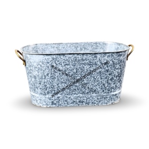 Galvanized Metal <b>Rectangular</b> Tub with Handles Multi-Use Storage Bin for Home, Garden, and Event Decor - Product Image 6