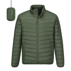 Chaqueta Acolchada de Microfelpa para Adultos, Suave, Transpirable, para Invierno, Uso en Exteriores, con Cierre de Cremallera, Diseño Sólido, Tela de Lona - Product Image 4