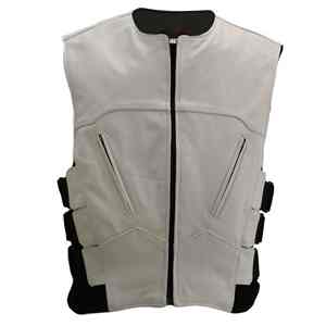 Chaleco de Motocicleta de Cuero para Mujer, Negro, Clásico, Vintage, Cómodo, para Motociclismo, con Múltiples Bolsillos, de Algodón - Product Image 6