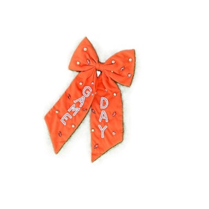 Lazos bordados para el pelo con cuentas de semillas para accesorios nupciales, lazos para el pelo bordados con cuentas de diseño personalizado, lazos con cuentas al por mayor - Product Image 4