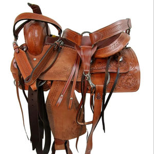Selle de course Western en cuir véritable de qualité supérieure pour l'équitation - Product Image 1