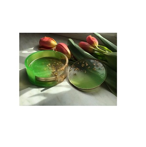 Resin <b>Coaster</b> 5mm Thick <b>Heat</b> Resistant with Modern Luxury Design for Decorative Display and Durable Use - Product Image 4