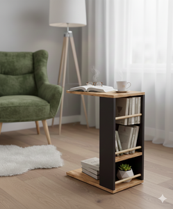 Mesa de Centro Moderna de Estilo Europeo con Almacenamiento, Color Blanco |   Estructura Metálica Resistente |   Mesa Auxiliar de Madera con Estante Metálico, Marca Privada OEM - Product Image 4