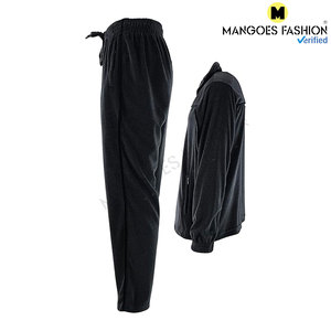 Ensemble de survêtement en velours pour homme, lavage à l'acide, hiver, veste zippée et pantalon, poches sécurisées, logo personnalisé, survêtements OEM - Product Image 3