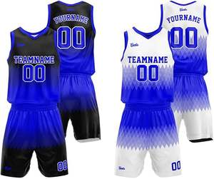 Usine directe en gros personnalisable réversible respirant maillots de basket-ball ensembles Polyester imprimé Logo uniforme de haute qualité - Product Image 5