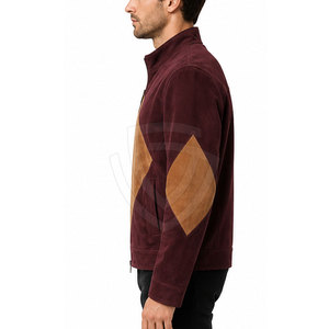 Refined Genuine <b>Suede</b> Leather <b>Jacket</b> Designed For <b>Men</b> With Classic Collar Soft Feel Practical Pockets And Modern Casual Look - Product Image 5