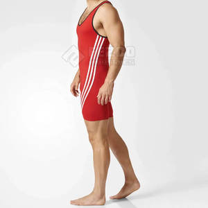 Quantité minimale de commande bas Concevez votre propre bavoir de lutte grande taille Singlets personnalisés de haute qualité 100% Polyester - Product Image 4