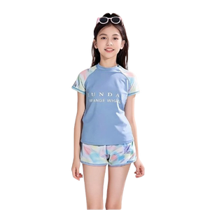 Traje de baño deportivo de secado rápido para mujeres y niños, diseño Floral personalizado, pantalones de natación impermeables de nailon Spandex, ODM OEM para niñas - Product Image 4