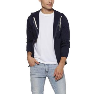 Sweat à capuche zippé pour homme en coton mélangé, confortable et respirant, idéal pour l'hiver, teinture unie, prix compétitif, basique - Product Image 4